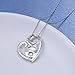 Alphm S925 Sterling Silver Frog Love Heart Toad Pendant Necklace for Women Teen Jewelry
