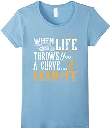 Womens Motorcycle life shirt Large Baby Blue