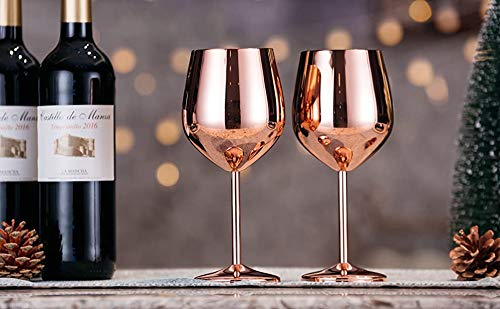 D L D Rotweinglas aus Edelstahl mit Metallstiel, bruchsicher, für Weißwein/Rotwein, Cocktailgläser, unzerbrechlich, BPA… – Bild 7