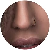 Jolliz Gold Nose Ring 14K Gold Filled Beaded Hoop 8mm – Dainty 24G Small Piercing for Women – Thin Handmade Bead Nose Jewelry – Lightweight Body Piercing Ring – Elegant Gift Ready Accessory