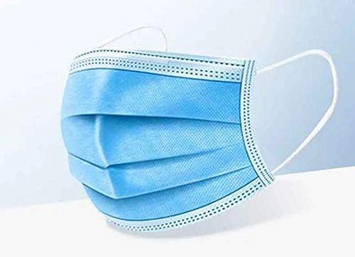 VSYS 50Pcs Disposable Face Mask 3 Ply Filter with Elastic Earloop, 3 Layer Filter Safety Dust Mask Soft Face Cover Blue by VSYS
