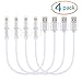 NEXGADGET 4 Packs 2-in-1 High Speed USB Charging/Sync Data Cable [10 Inches] Nylon Braided Micro USB Cable Lightning Cable for iPhone 5/5S/6/6 Plus/6S/6S Plus/7/7 Plus Android Samsung (Silver)