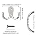 EBOOT 15 Pieces Double Prong Robe Hook Retro Cloth Hanger with 30 Pieces Screws (Silver)