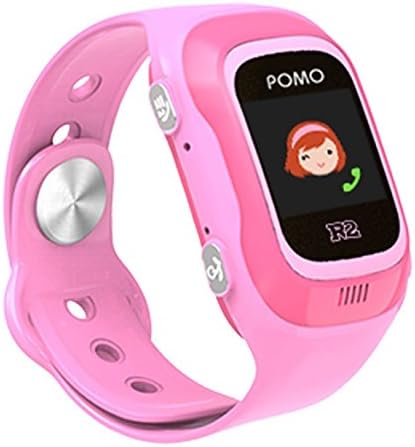 POMO R2 Smart Watch GPS Locator for Kids (Pink) with SOS Function, Pedometer, Touch Screen, Phone/Messaging, Precision Locators, Soft Silicone Strap, and More!