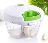 Kuuk Mini Pull Chopper Food Processor - Vegetable, Fruit, Garlic and Herb Slicer
