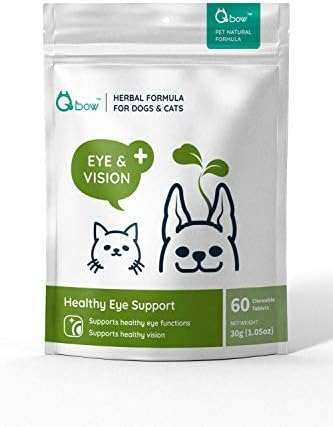 Holistic, All Natural Herbal Formula Eye and Vision Supplement for Dogs & Cats – Preserves The Health & Function of Eyes. Regulate Tear Stain, Dry Eye, & Vision Support by WellnergyPets 60ct