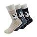FloraKoh Women Cotton Crew Casual Socks 3 Pair Pack (Big Sheep)