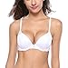 Women's Everyday Basic Seamless Lightly Padded Underwire Plunge Demi T-shirt Bra, White, 36A