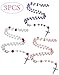 Jstyle 3Pcs Imitation Pearls Rosary Necklace Women Girls First Communion Gifts Catholic Crucifix Pendant Necklace Holy Rosary Beads