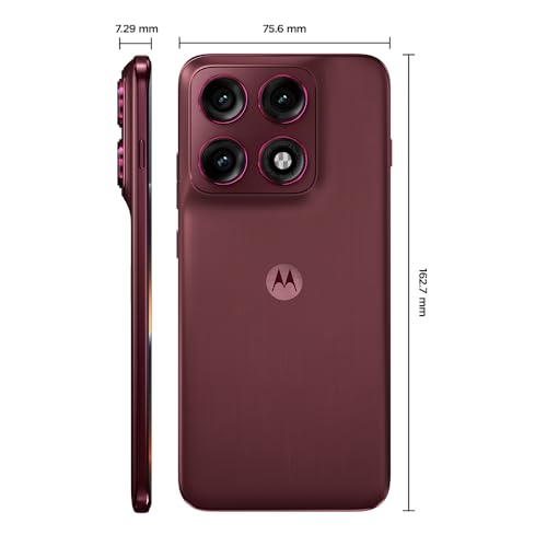 Smartphone Motorola Edge 70 PRO 5G - 256GB 24GB (12GB RAM+12GB Ram Boost), 4 câmeras de 50MP, Tela 1.5K extreme AMOLED 144Hz, Bateria 6500 mAh, IP68/IP69 - Vinho