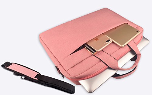 EasyHui Nylon Laptop Bag Laptop Messenger Case Women Men Business Office Bag Functional Shoulder Bag Pink - Thumbnail 2