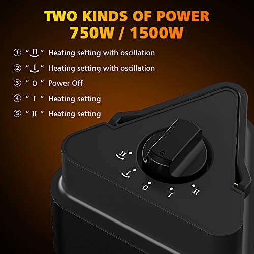 1500W Infrared Outdoor Heater, Patio Tower Heater with Oscillation
