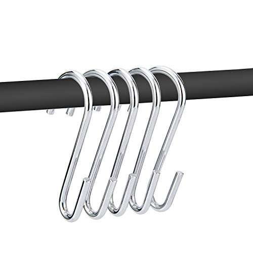 HiGift 30 Pack Stainless Steel S Hooks Pot Rack Hooks for Wire Shelving Unit Metal Shelves Hooks Accessories Hanging Pots Pans Spoons