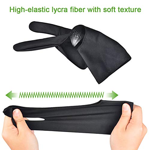 OTraki 4 Pack Artist Gloves for Drawing Tablet Free-Size Artist's Drawing Glove with Two Fingers for Graphics Pad Painting Good for Right Hand or Left Hand