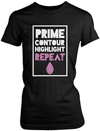 LOGOPOP Women's Prime Contour Highlight Repeat T-Shirt, 2XL, Black