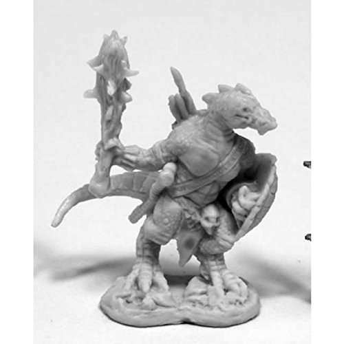 Lizardman With Club And Shield Miniature 25mm Heroic Scale Bones Reaper Miniatures