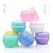 Travel Accessories Bottles Containers Sets,8 Pieces Empty Plastic Sample Containers with Lids 10 Gram/10 ML Size Cosmetic Pots Jars with 4 Pieces Mini Spatulas ¡­