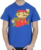 Mens Super Mario Bros Tee Shirt Pixel Nintendo Royal Big and Tall XL