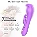 Rabbit Vibrator Dildo with Softest Dual Density Silicone Bunny Ears Curved Shaft for Clitoral G Spot Stimulation, PALOQUETH Rechargeable Waterproof Vibrator 7X 7 Vibration Modes for Women, Purple