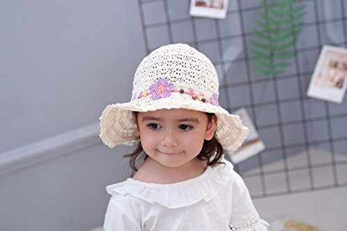 Children Kids Girl Floppy Sun Hat Wide Brim Baby Breathable Lace Cap Foldable Sunhat with Flower