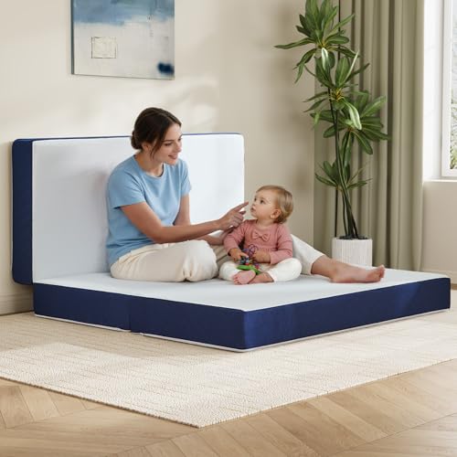 Slufra Foldable Mattress Full, 6 Inch Tri Fold Gel Memory Foam Mattress | Removable Washable Cove,Non-Slip Bottom for Stability, Sorf Breathable & Hypoallergenic Fabric
