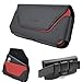 AISCELL EX Large Holster Pouch for Galaxy S25 Ultra, S25+,A36,A26,A35, A25, A16,A15, S24 Ultra, S24+, A54 5G, S23 Ultra, S23+, S22 Ultra, Red Black Leather Pouch Belt Case(Fits Bulky Cover on)