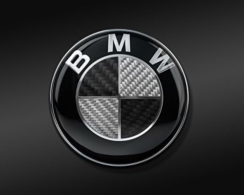 Bonnet Emblem - Two Teeth 82mm Badge Built-in Carbon Fiber Black