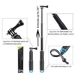 Trehapuva Selfie Stick, 19” Waterproof Extension