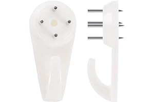 COVITKAN 50 PCS Picture Hangers Hanging Kit, Heavy Duty Hooks for Stucco/Concrete/Hard Walls Without Drilling, Invisible Nail&25 LBS Weight Load