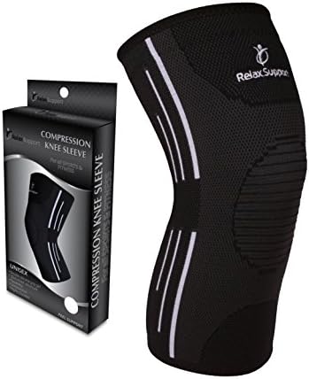 Comfortable RS2 Compression Knee Sleeve (1 Piece) with 3D Knitted Structure, Support in Sport like Athletic Running Gym Jogging and is Best for Injury Recovery - Brace for Men Women and Kids