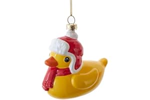 Holiday Duck Christmas Ornament Rubber Bath Duck with Scarf Tree Decoration
