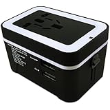 Travel Adapter,JZxin Universal Travel Charger Plug With Dual 4.8A USB Ports US To UK EU AU All In One Worldwide Travel Power Adapter Safety Fuse Protection Adaptor International AC Wall Charger