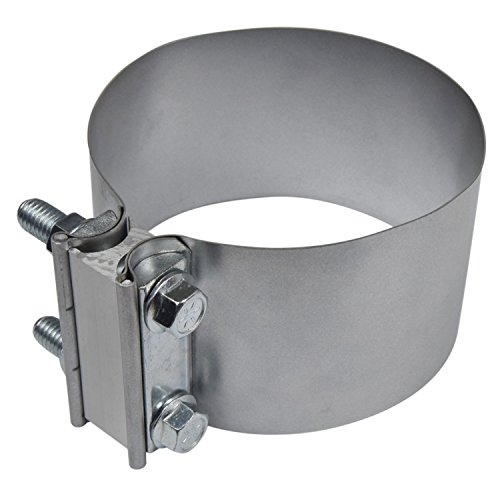 4" Butt Joint Exhaust Band Clamp - Aluminized Steel for 4" Exhaust Pipe, Muffler, Elbow and Exhaust Tubing Connection