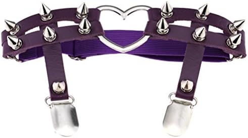FORLADY Rock Anime Street Dance Show Elastic Leather Three Rows Of Thigh Ring Garter Three Rows Of Garter Pants