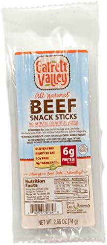Garrett Valley, All Natural Beef Snack Meat Sticks, 2.65 oz (Pack of 3)