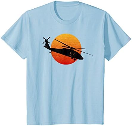Kids UH-60 Black Hawk Helicopter Military History T-Shirt 12 Baby Blue