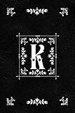 Scandinavian Design Floral Monogram Daily Journal Notebook - Letter K: Decorative Letter on Black Le by Spring Hill Stationery