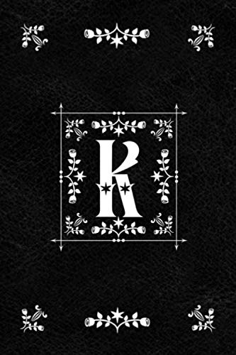 Scandinavian Design Floral Monogram Daily Journal Notebook - Letter K: Decorative Letter on Black Le by Spring Hill Stationery