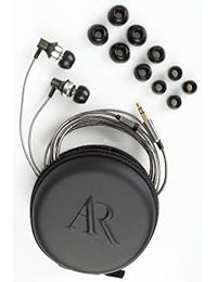 Acoustic Research EarBuds incluyendo Consejos de 3 Set de silicio Negro   Plateado