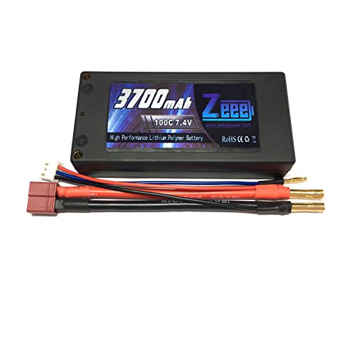 Zeee 2s 7.4v 100c 3700mah lipo battery lcg shorty hardc…