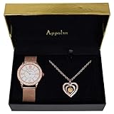 Appolus Christmas Mom Gifts for Women Girlfriend Wife Birthday Gift Watch Necklace Engraved Set