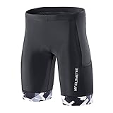 KILO PADDING Triathlon Men`s Shorts 9 inches with Two pockets ,Chamois for Long-distance Tri Race(XL Black)