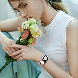 DaQin Flower Engraved Band Compatible with Apple