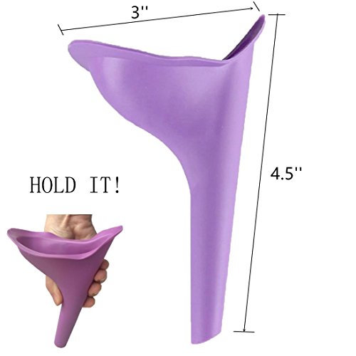 4 Pcs Female Urination Device Travel Camping Urinal For Women, Reusable Outdoor Standing Pee Portable Urinal Tool with Storage Bag … (Purple)