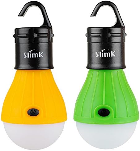 2 Packs Camping LED Tent Light Bulb Night Light Emergency Light for Camping Hiking Fishing Outdoor Indoor Use Battery Powered Gen.2(Green+Yellow)