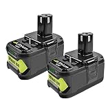 TURPOW 2 Pack 4.0Ah 18V High Capacity Lithium Ion Replacement Battery for 18-Volt ONE+ P102 P103 P104 P105 P107 P108 P122 Cordless Power Tool Battery