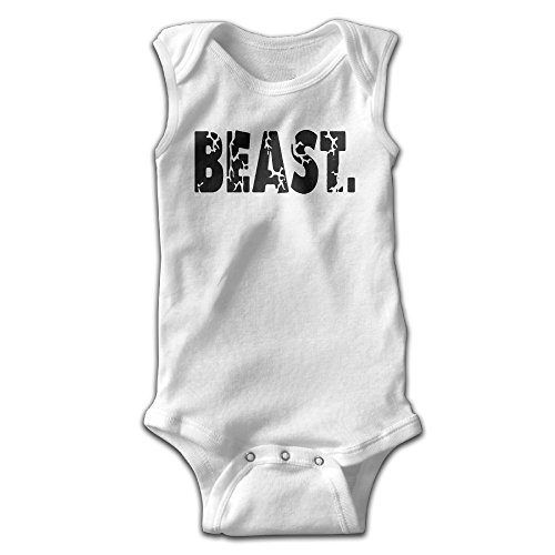 EVPOPC LVMI Beast Letter Newborn Baby Sleeveless Romper Bodysuit Jumpsuit Baby Clothes Outfits White