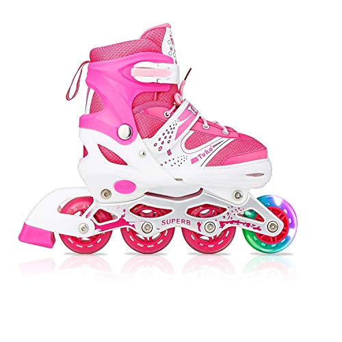 Tuko Kids Adjustable Roller Skates Girl Blades Illuminating Inline Skates(Medium-Big Kid(2-4 US)) - Thumbnail 7