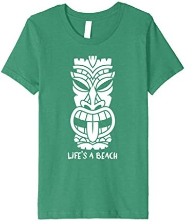 Kids Life's a Beach Hawaiian Tiki Head Graphic T-Shirt 8 Kelly Green