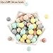 HAO JIE Baby Silicone Teether Beads 15MM 50pcs BPA Free Food Grade Teething Beads Mix-Color Series DIY Jewelry Chewable Nursing Necklace Accessories